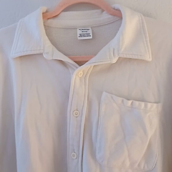 PINK Victoria's Secret Button Down Lounge Cream Shacket Size Medium - Picture 3 of 5